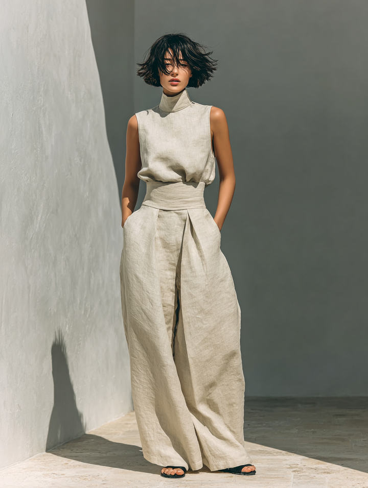 Maria™ | Minimalist Top & Wide-Leg Trouser Set