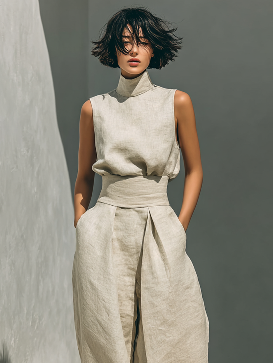 Maria™ | Minimalist Top & Wide-Leg Trouser Set