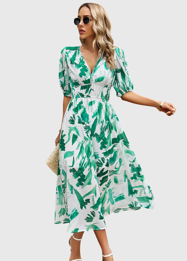 Maya | Flattering Floral Midi Dress