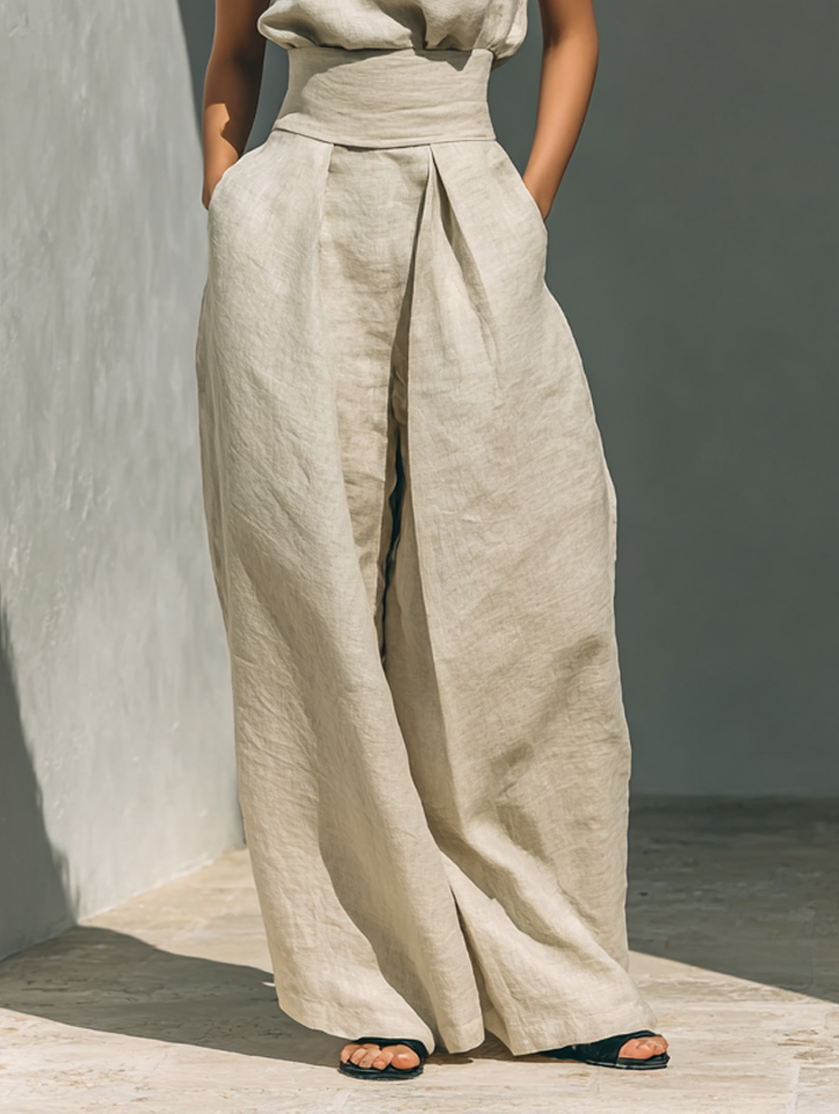 Maria™ | Minimalist Top & Wide-Leg Trouser Set