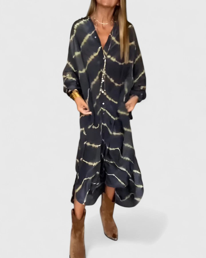 Paige | Elegant Boho Striped Maxi Dress