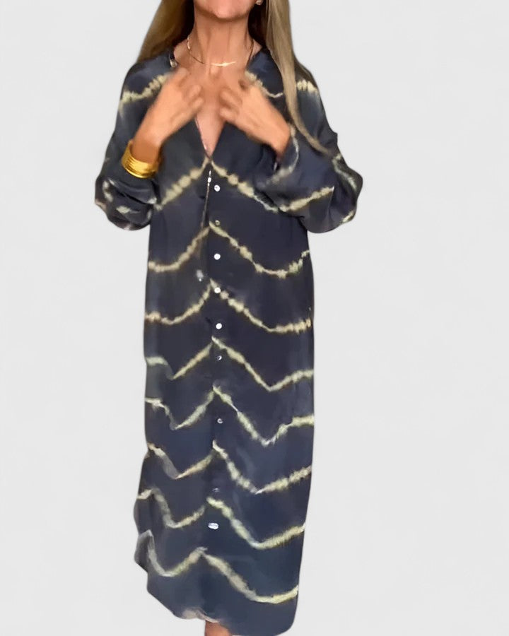 Paige | Elegant Boho Striped Maxi Dress