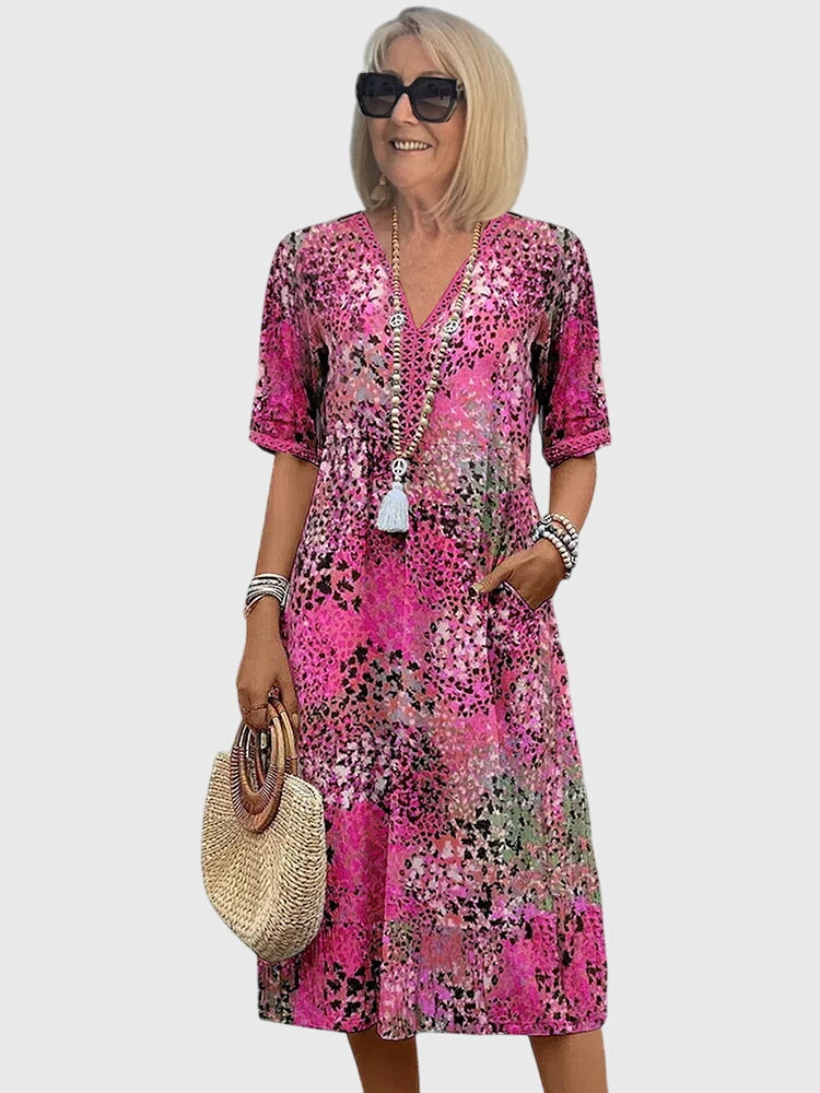 Paige | Elegant Floral Midi Dress