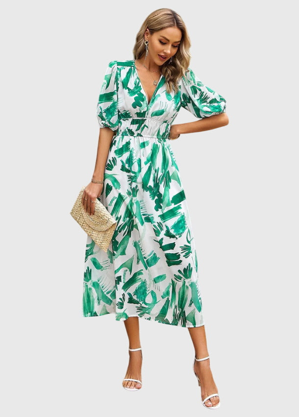 Maya | Flattering Floral Midi Dress
