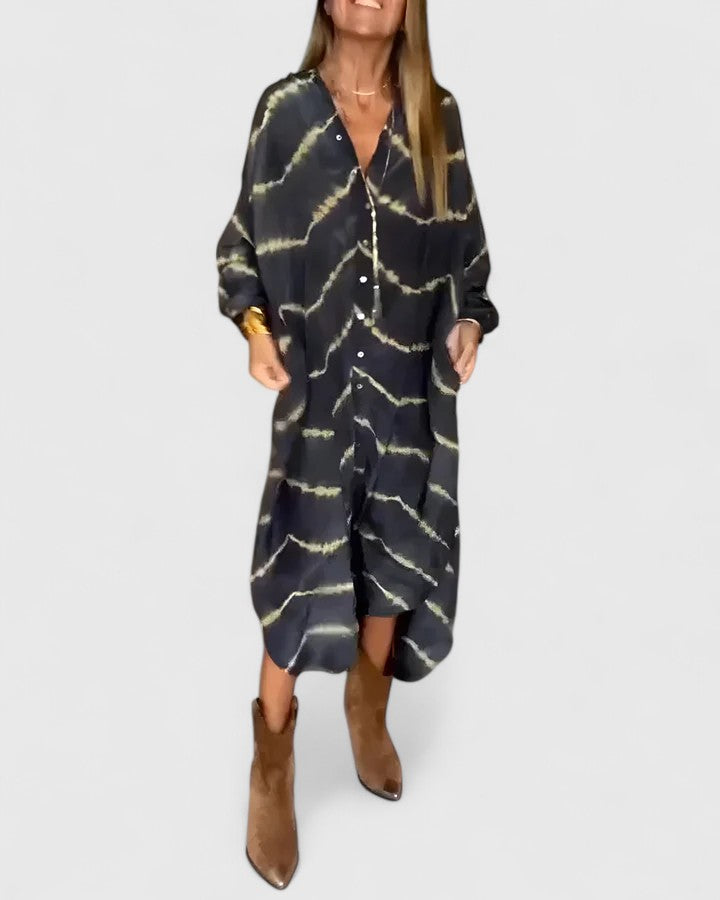 Paige | Elegant Boho Striped Maxi Dress