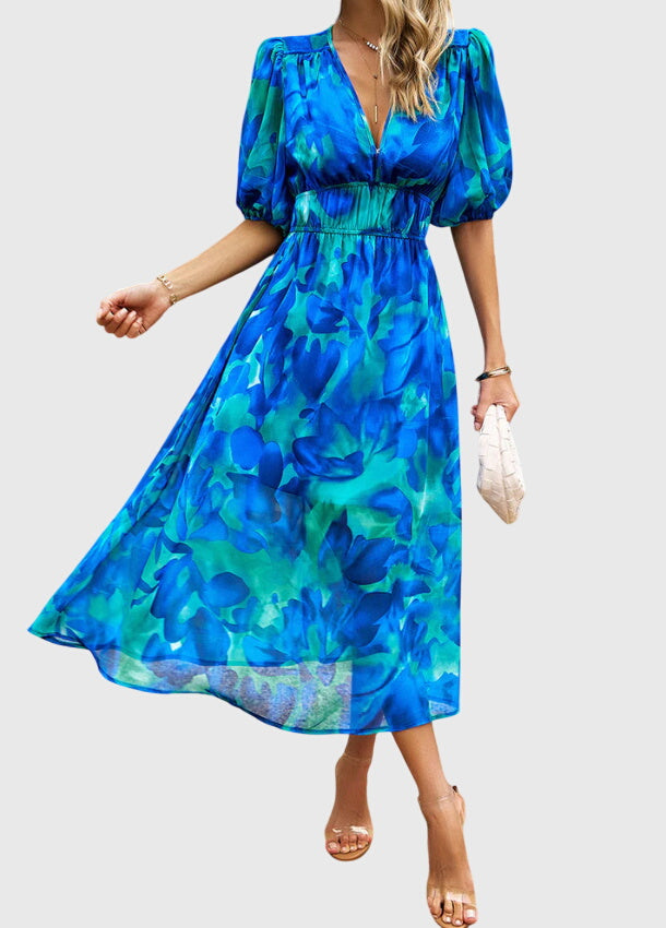 Maya | Flattering Floral Midi Dress