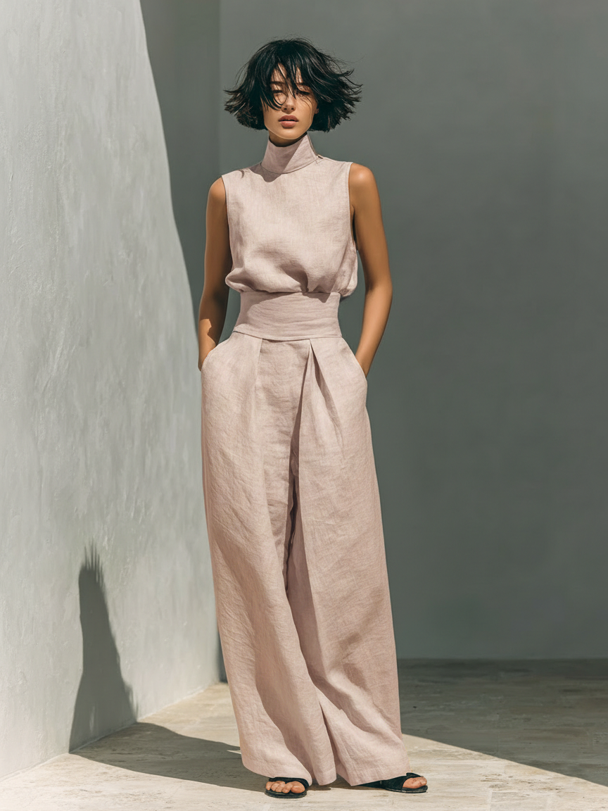 Maria™ | Minimalist Top & Wide-Leg Trouser Set