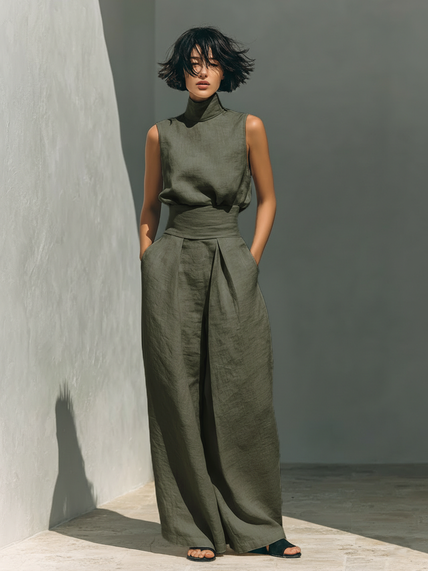 Maria™ | Minimalist Top & Wide-Leg Trouser Set