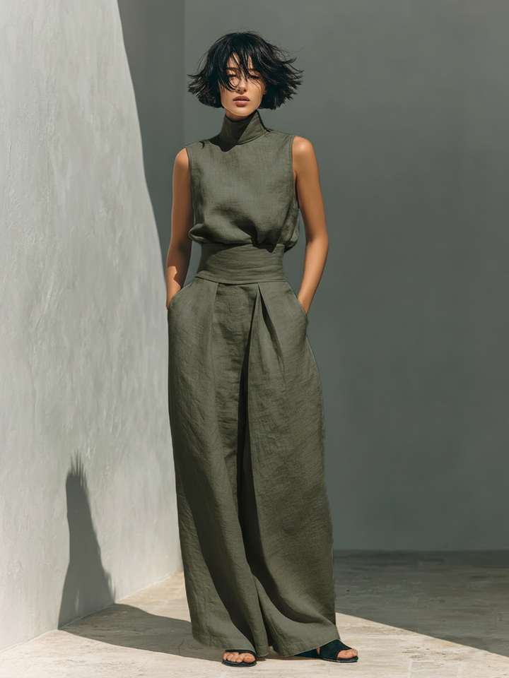Maria™ | Minimalist Top & Wide-Leg Trouser Set
