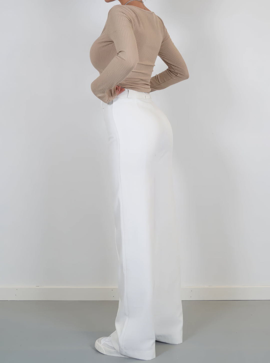 Women’s High-Waisted Straight Leg Trousers – Tailored, Centre Crease