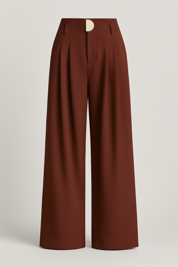 Women’s High-Waisted Wide-Leg Trousers – Elegant Pleated Design for Smart and Modern Styling