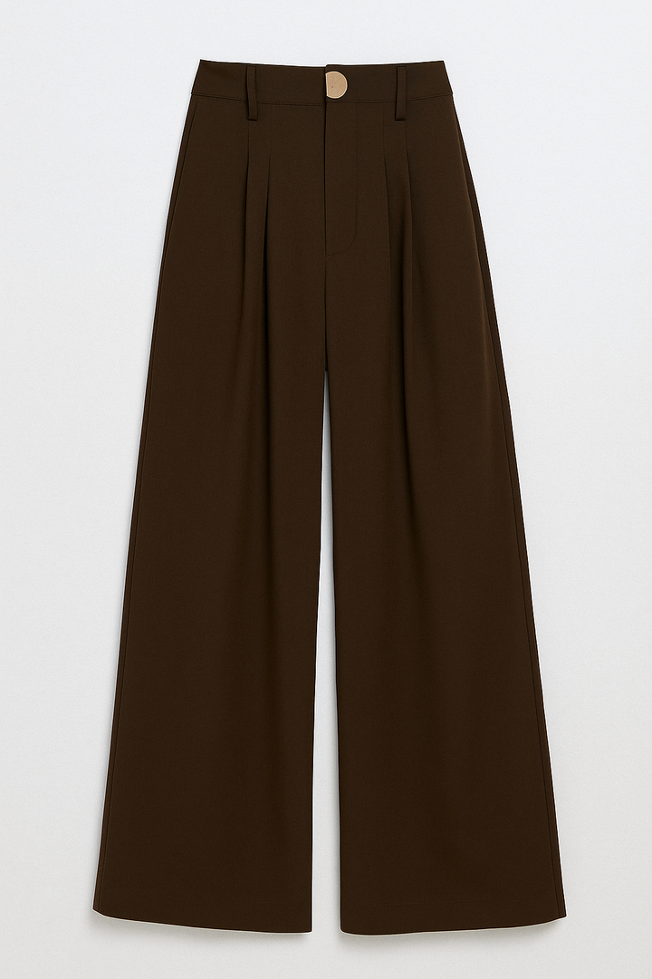 Women’s High-Waisted Wide-Leg Trousers – Elegant Pleated Design for Smart and Modern Styling