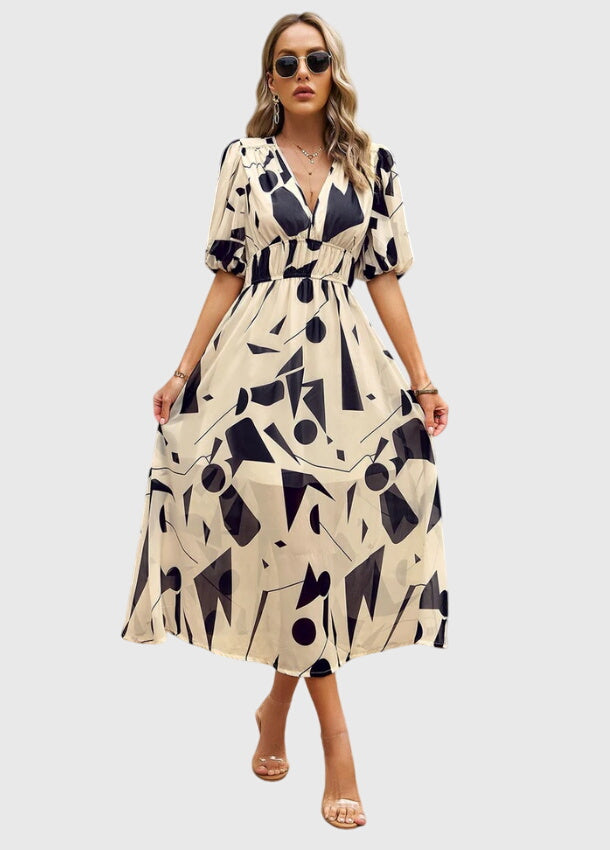 Maya | Flattering Floral Midi Dress