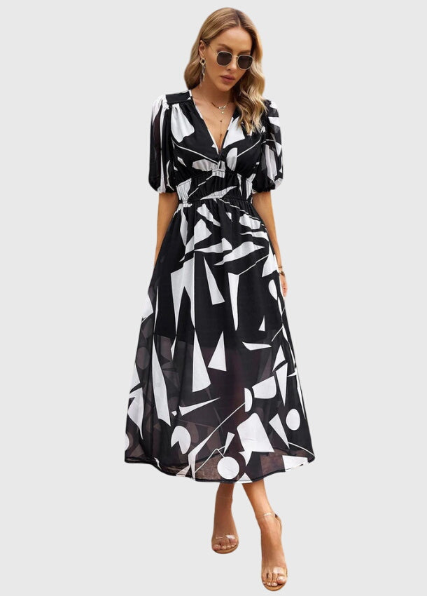 Maya | Flattering Floral Midi Dress