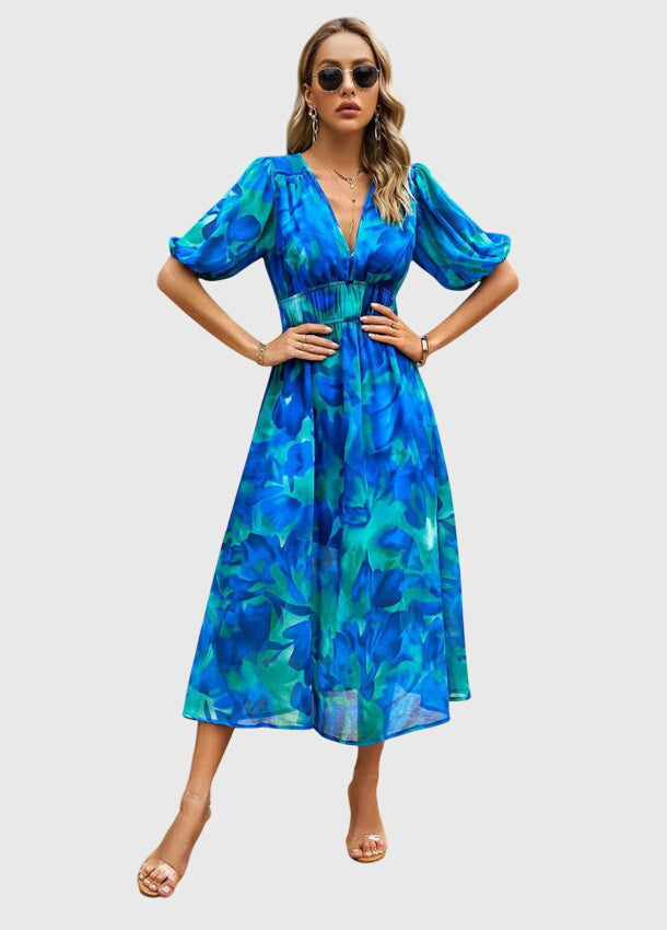 Maya | Flattering Floral Midi Dress