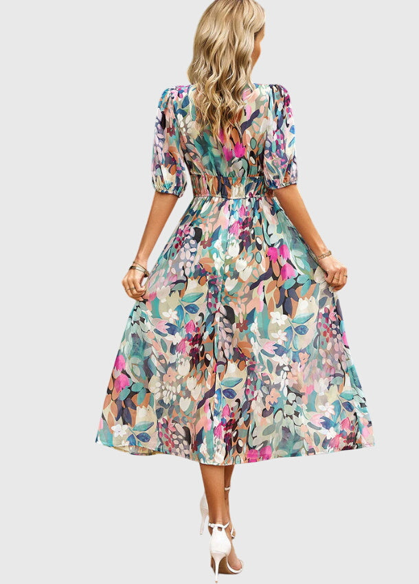 Maya | Flattering Floral Midi Dress