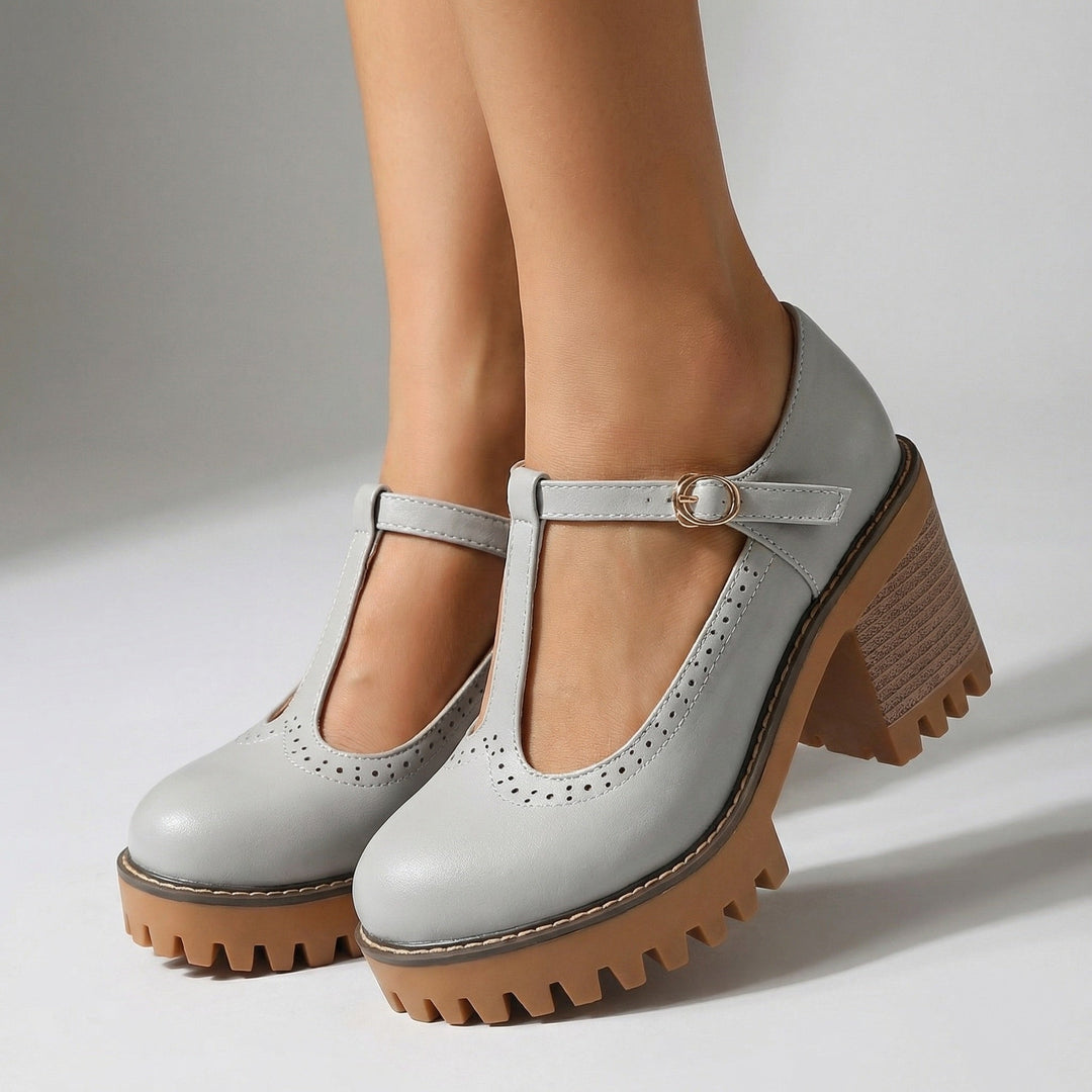 Charlotte™ | Elegant Platform T-Bar Heels
