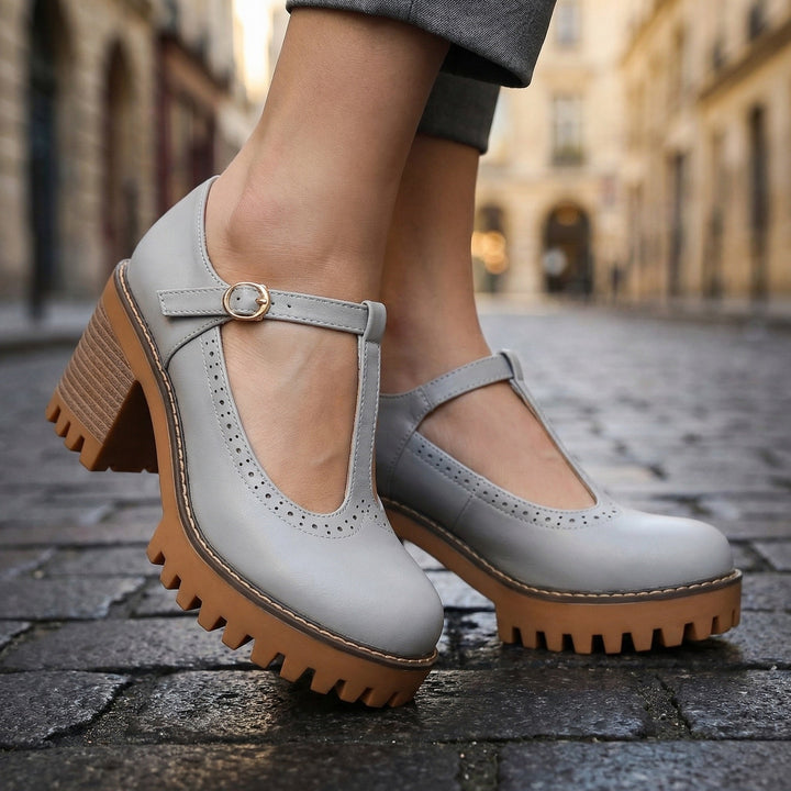 Charlotte™ | Elegant Platform T-Bar Heels