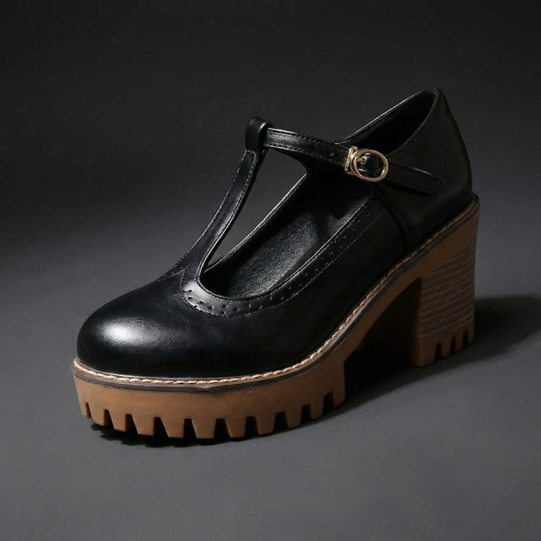Charlotte™ | Elegant Platform T-Bar Heels