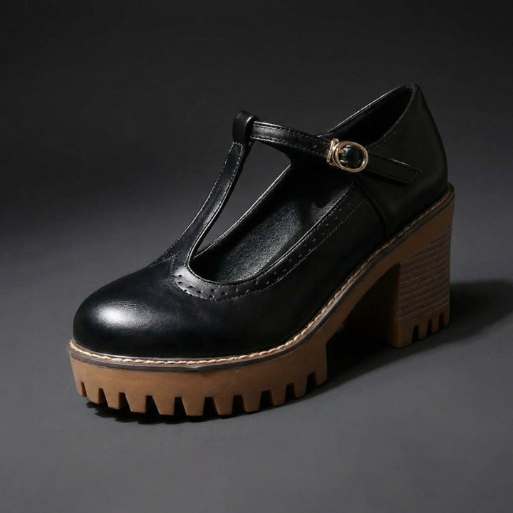 Charlotte™ | Elegant Platform T-Bar Heels