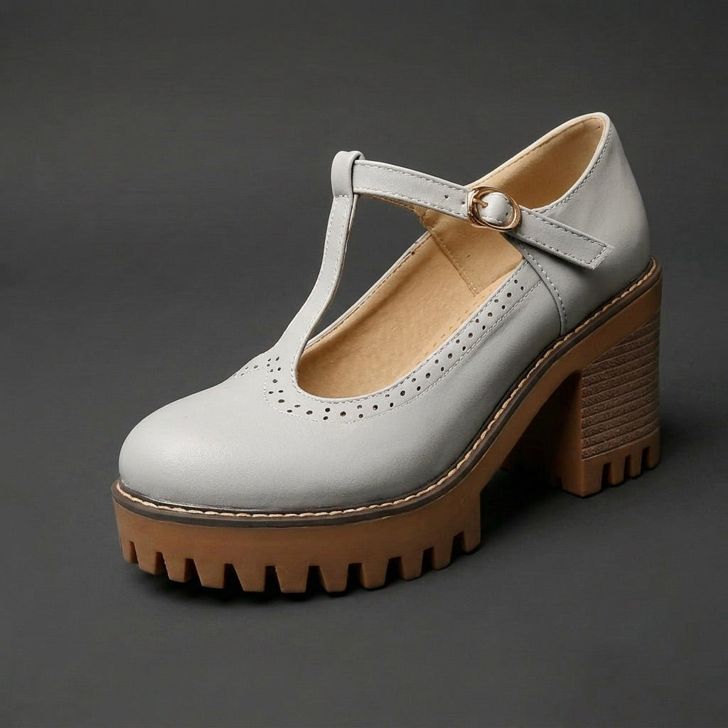 Charlotte™ | Elegant Platform T-Bar Heels